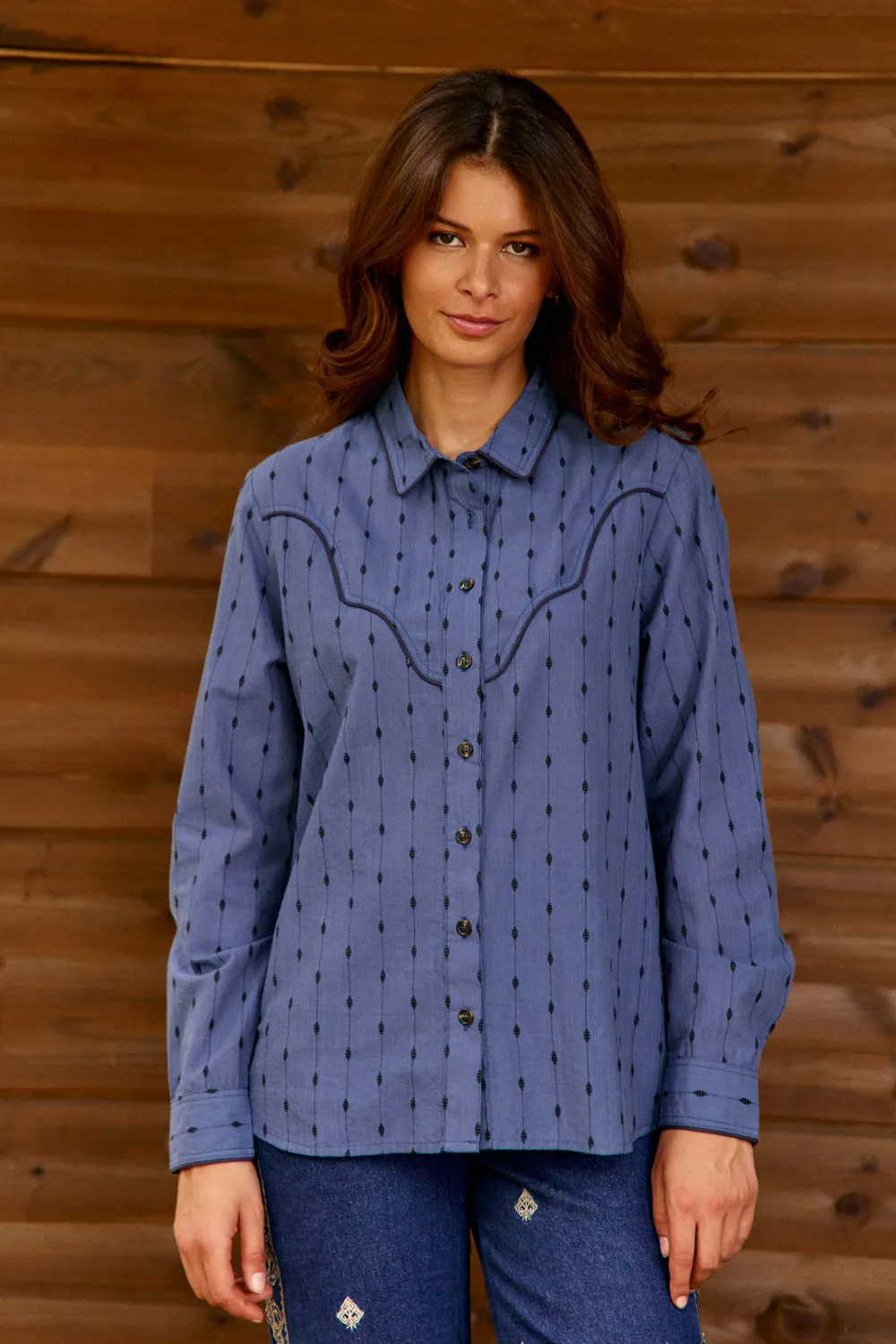 La Petite Etoile Carlian streep blouse marine polo