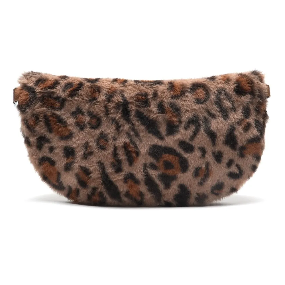 Amiek Robin crossbody tas panter bruin fluffy