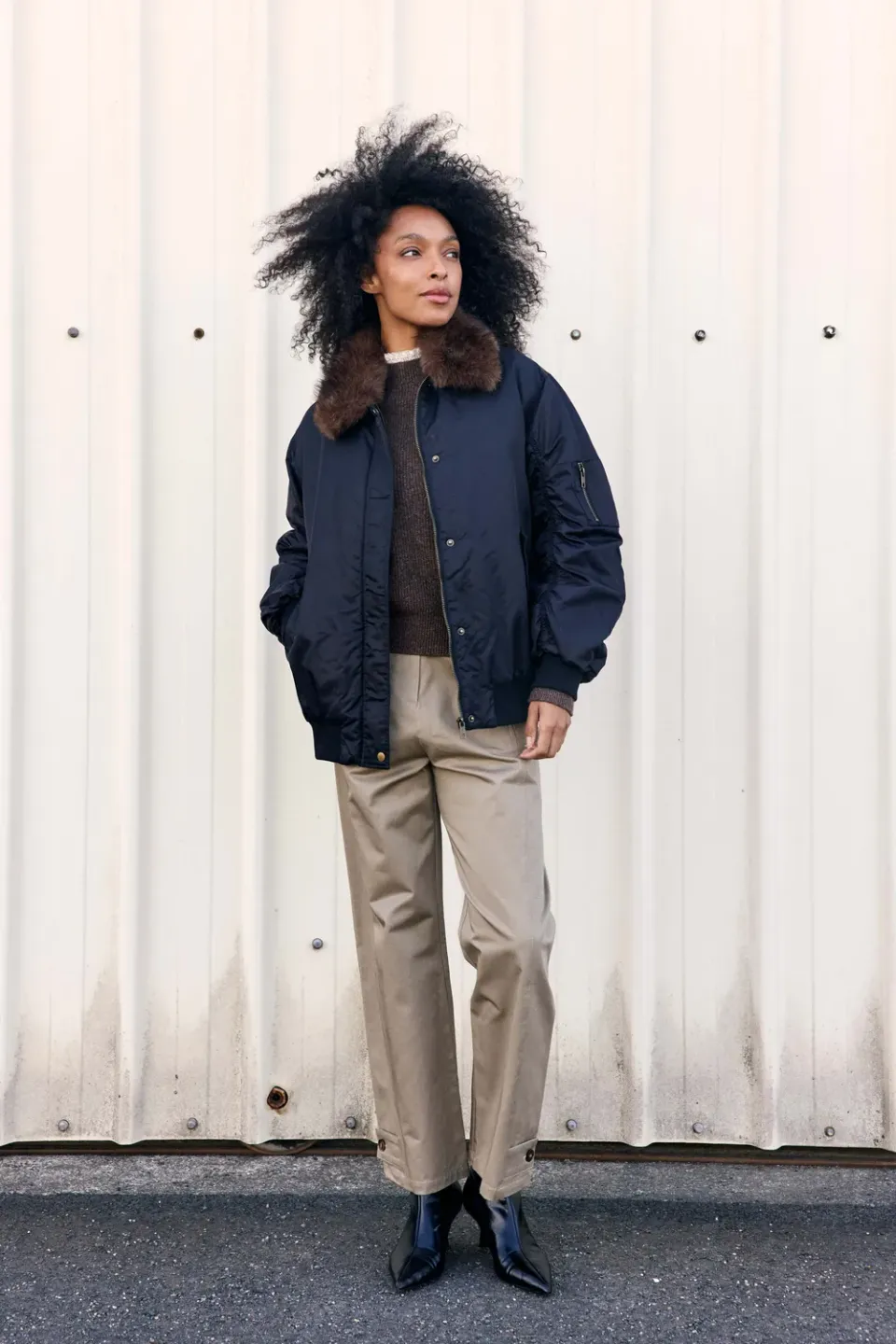 La Petite Etoile Naria bomber zwart oversize