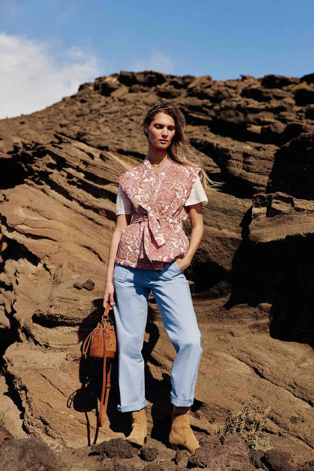 La Petite Etoile Aimmy leren tas camel emmer