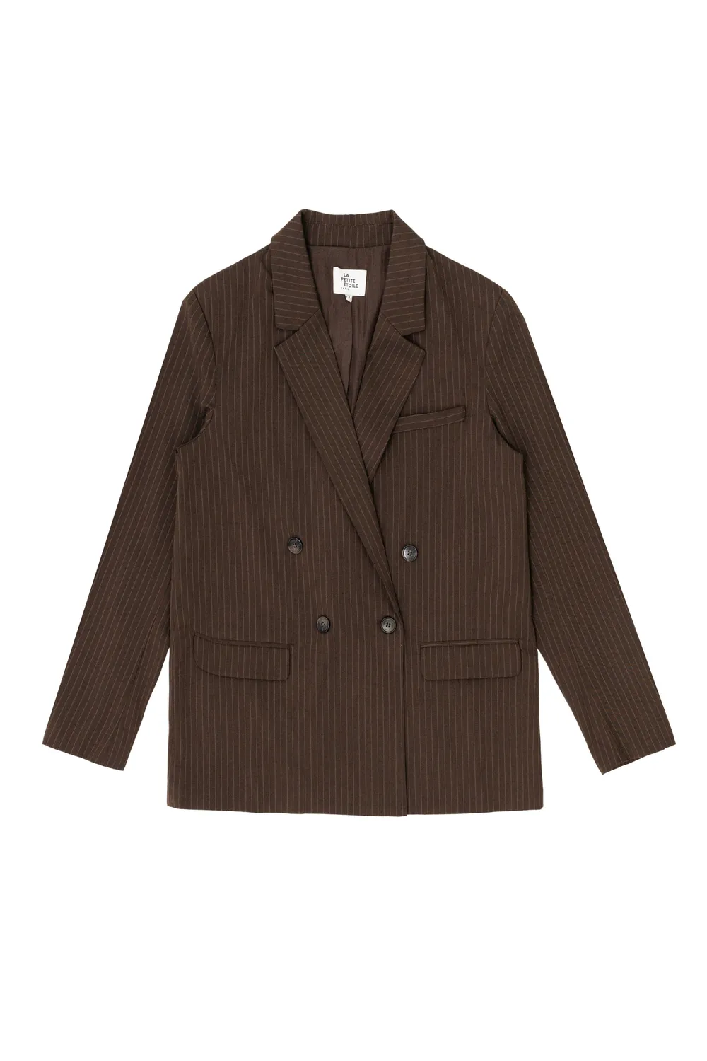 La Petite Etoile Viani blazer bruin krijtstreep