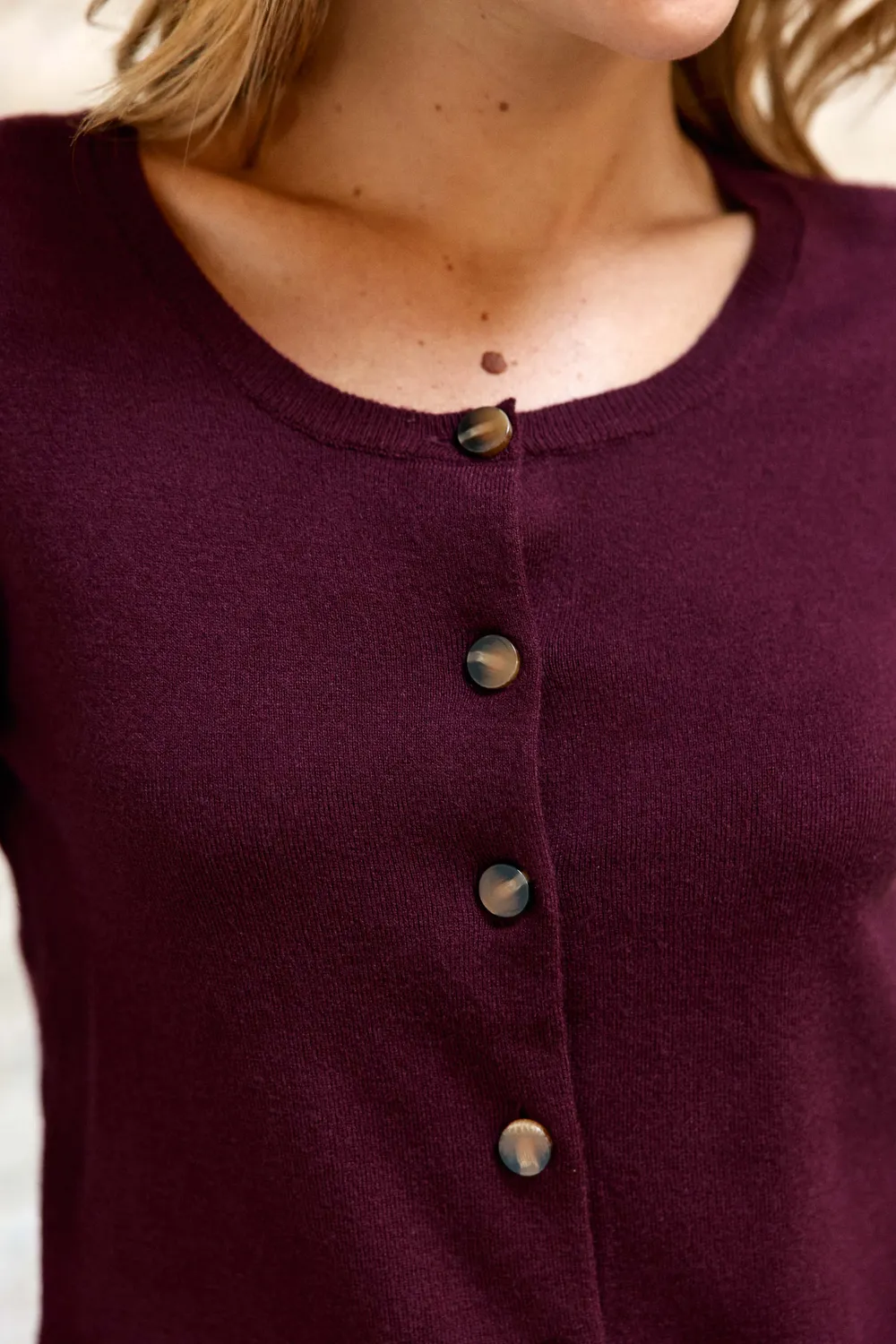 La Petite Etoile Monet vest bordeaux gebreid