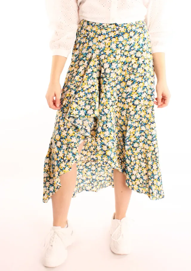 LOVEDRUNKY Ruffled Floral Pacific maxi rok bloemenprint