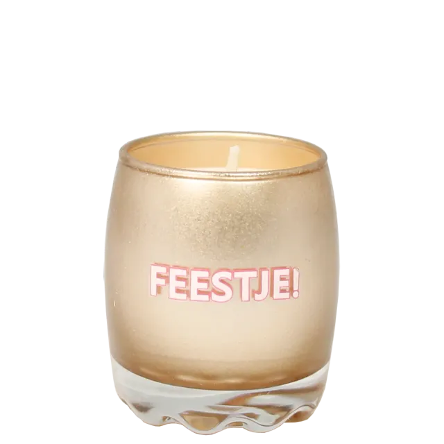 Amiek Feestje! geurkaars Silky Tonka lichtroze sojawas