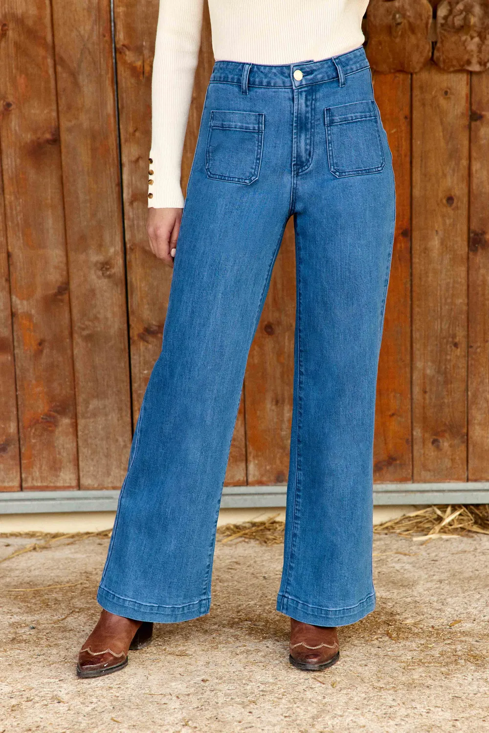 La Petite Etoile Atlanty Wijde jeans double wash