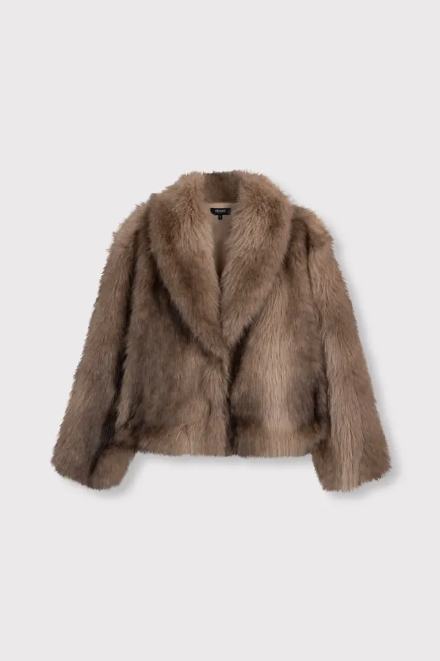 Refined Department Luka Faux Fur jas bruin