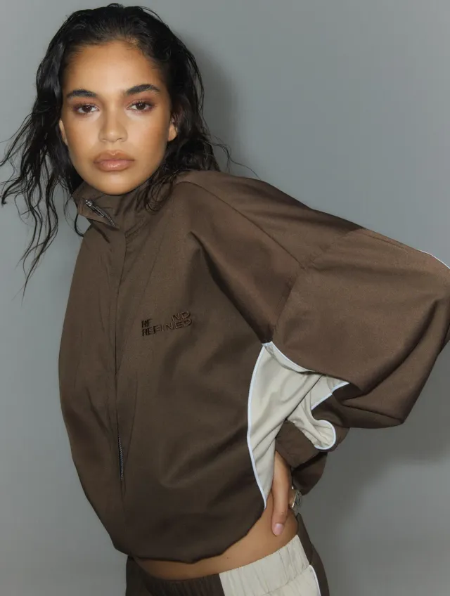 Amiek Annie jacket bruin beige sportjas