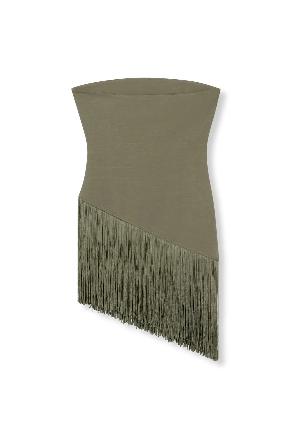 Amiek Top Fie strapless top army groen elastisch