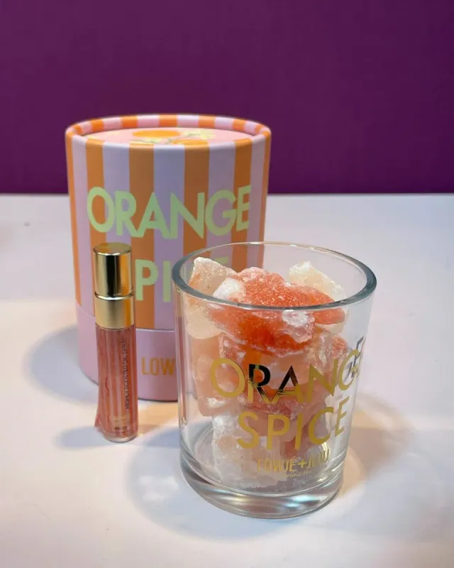 Amiek Orange Spice geurstenen met spray oranje
