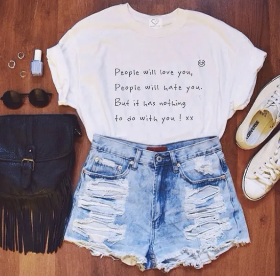 LOVEDRUNKY People Will Love You T-shirt wit