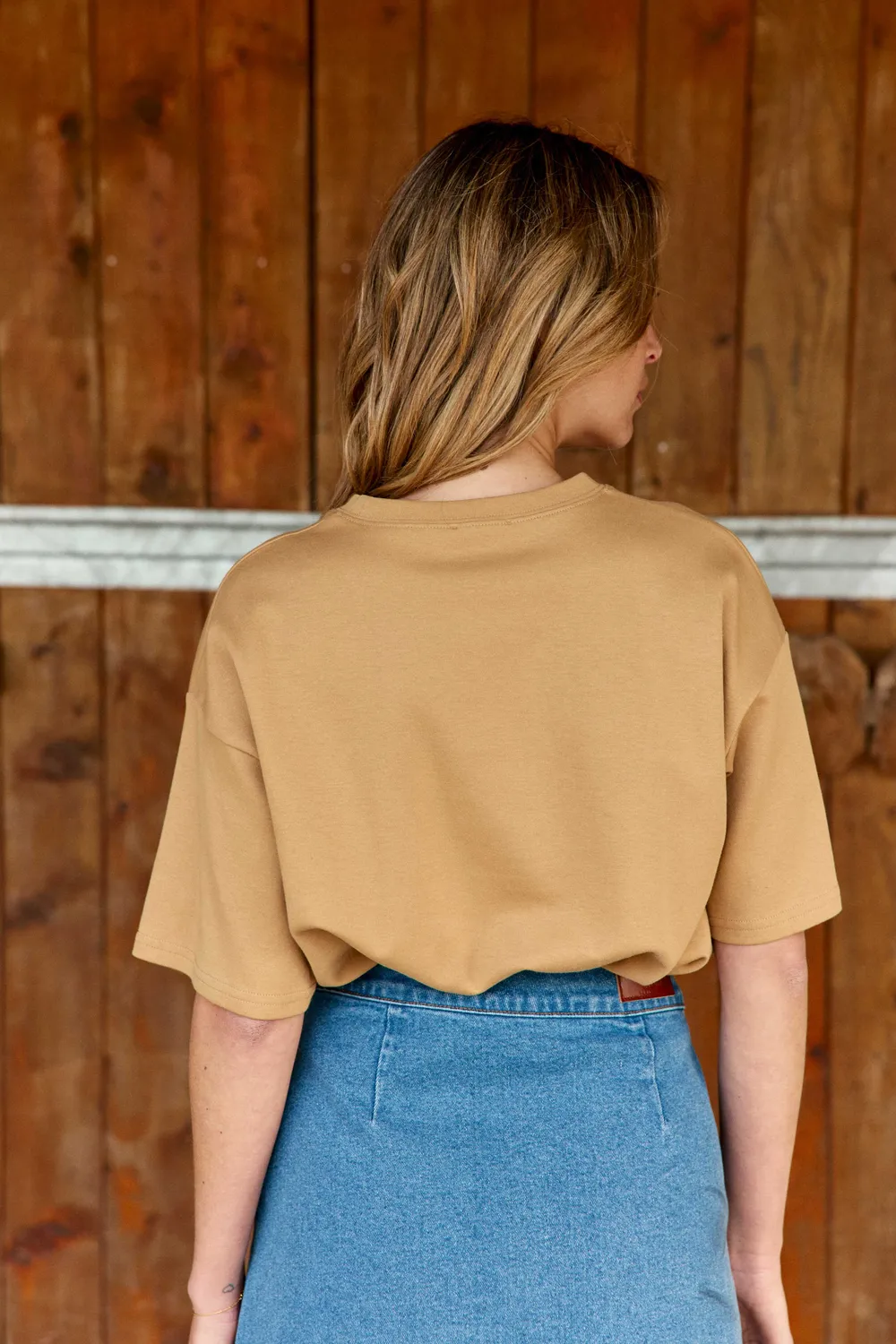 La Petite Etoile Tais oversize t-shirt camel ster