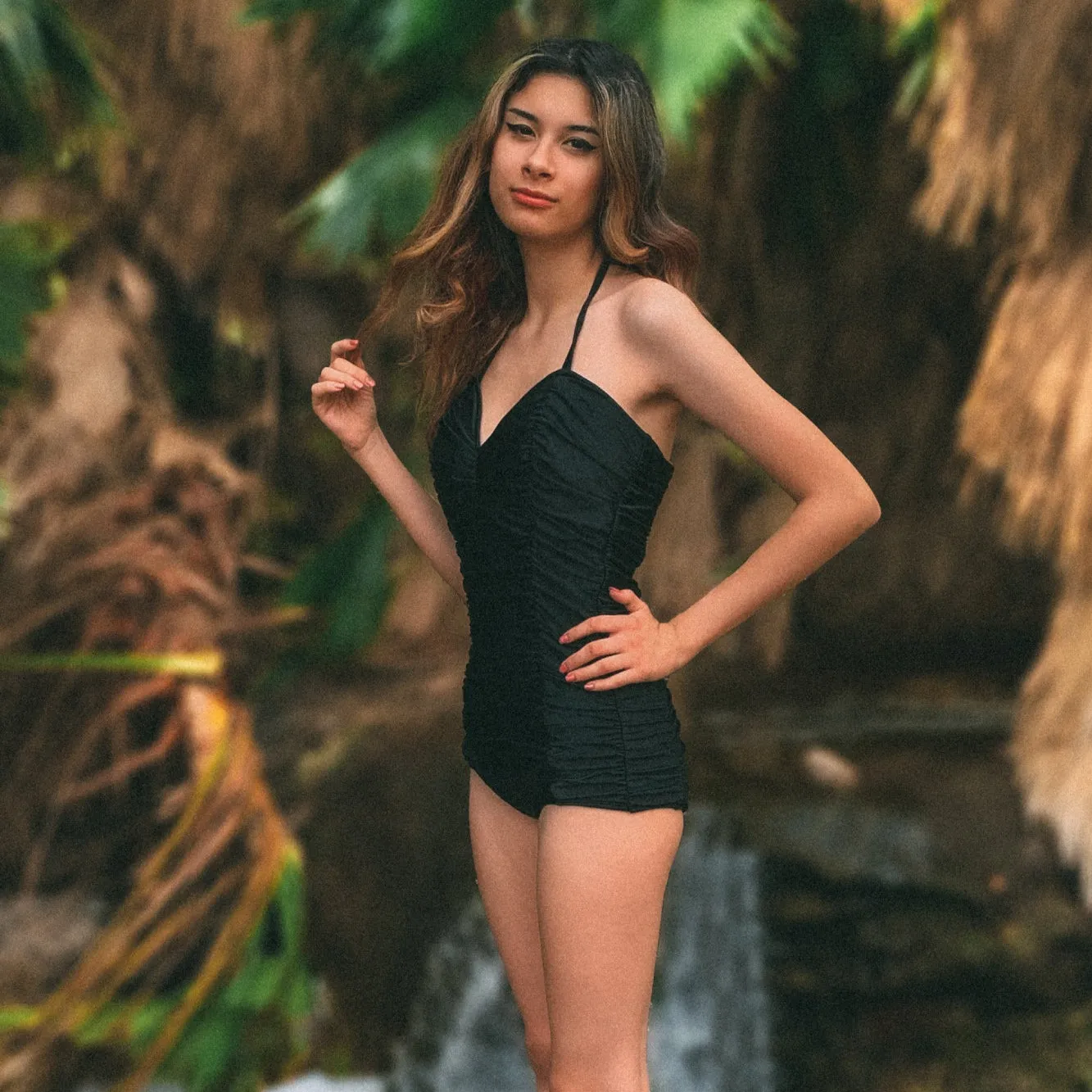 Tatyana Rosie Retro badpak one-piece wine rood