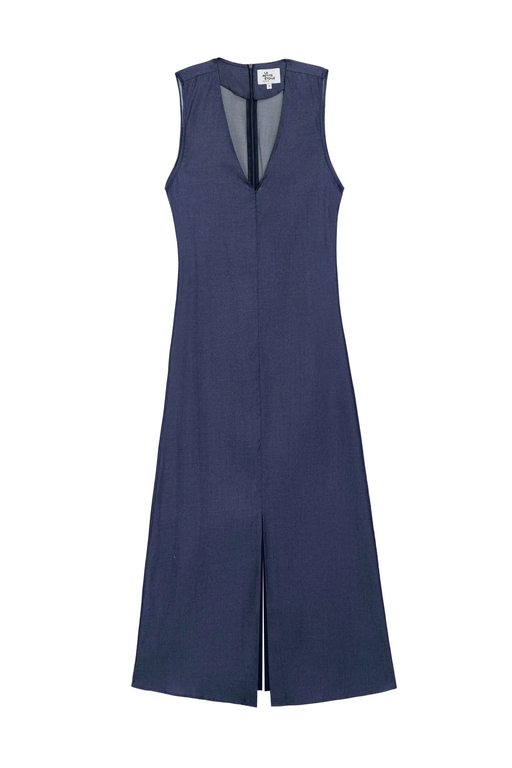 La Petite Etoile Rosanna midi jurk blauw denim