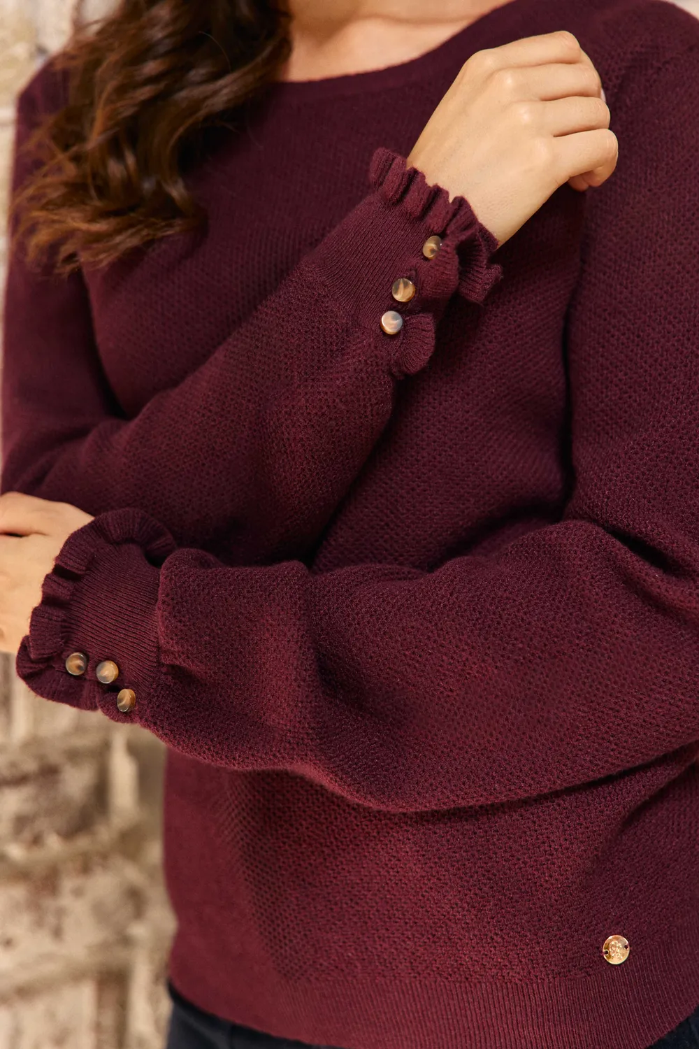 La Petite Etoile Melaky trui bordeaux honingraat