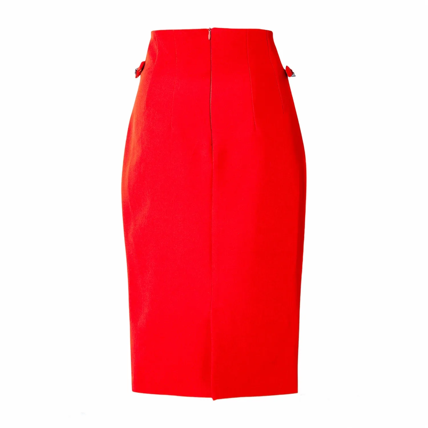 Laboutiek Pencil kokerrok rood hoge taille