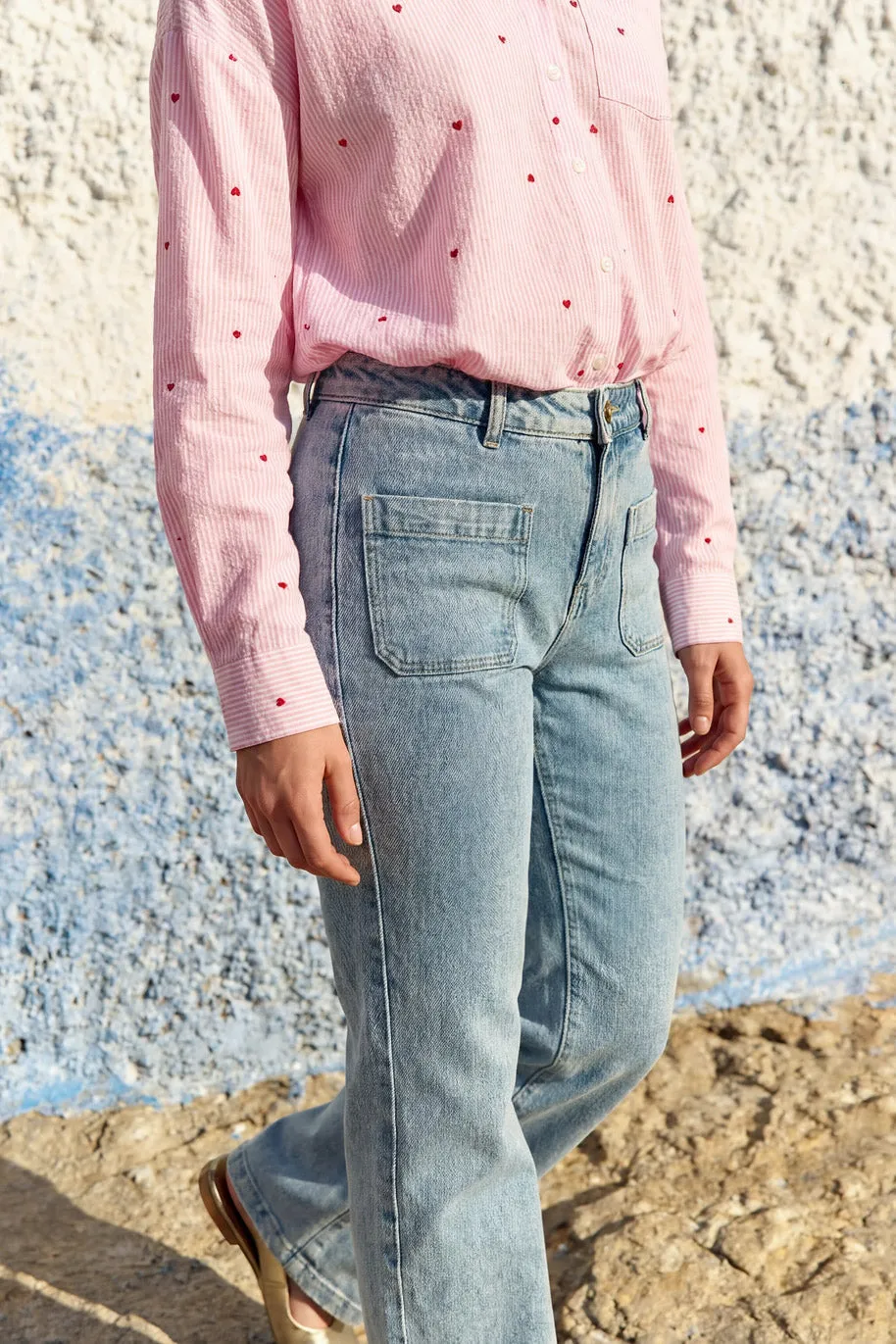 La Petite Etoile Sonny flare jeans marble wash