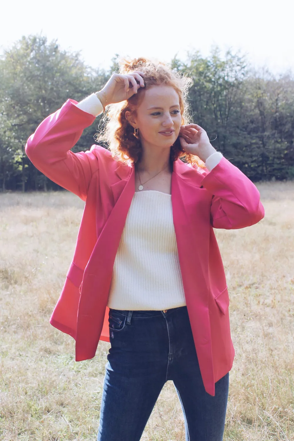 LOVEDRUNKY Gina oversized blazer pink