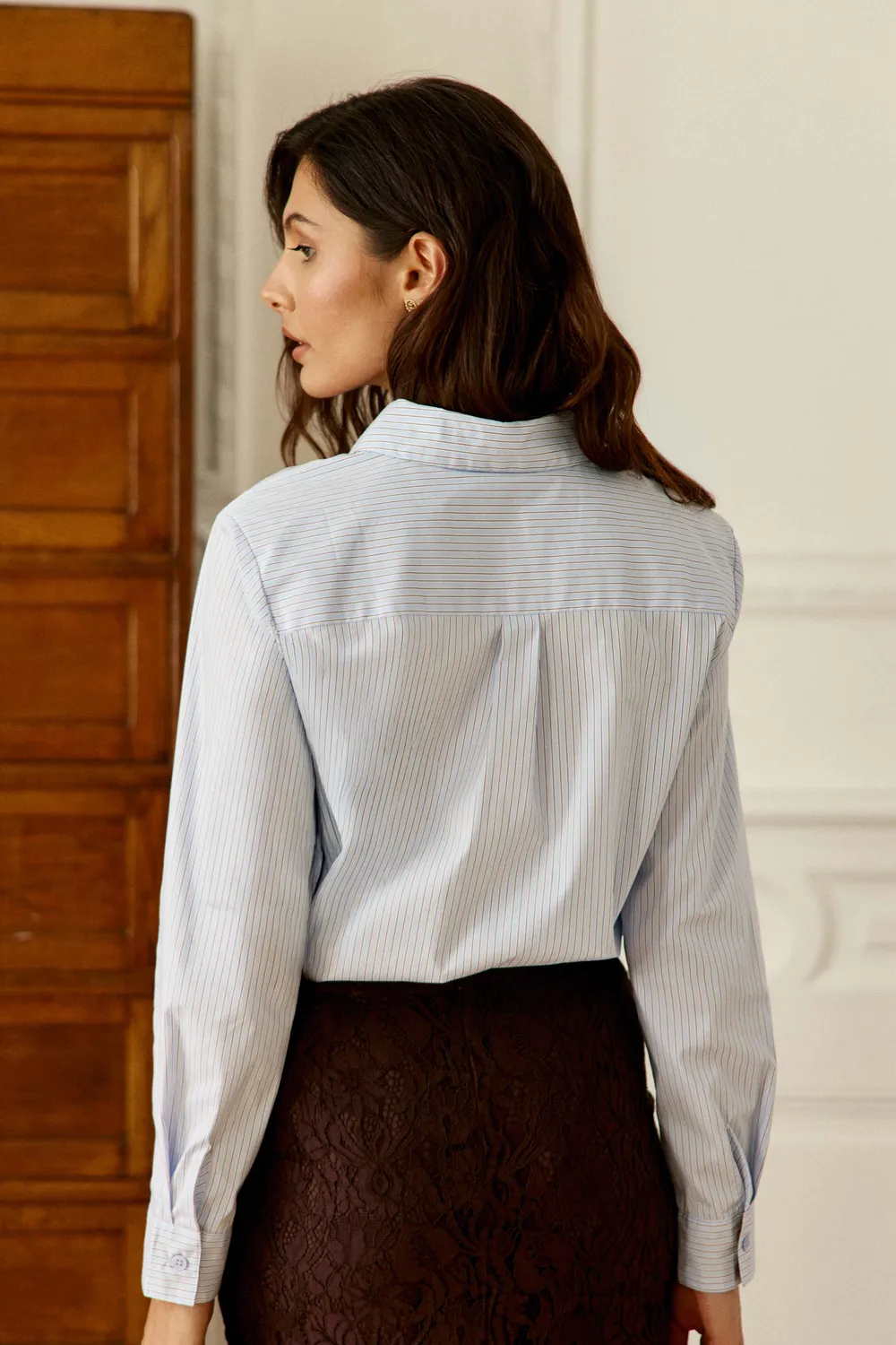 La Petite Etoile Carli blouse gestreept ecru blauw