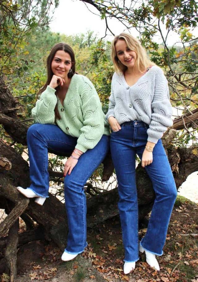 LOVEDRUNKY Wide Leg jeans denim blauw hoge taille
