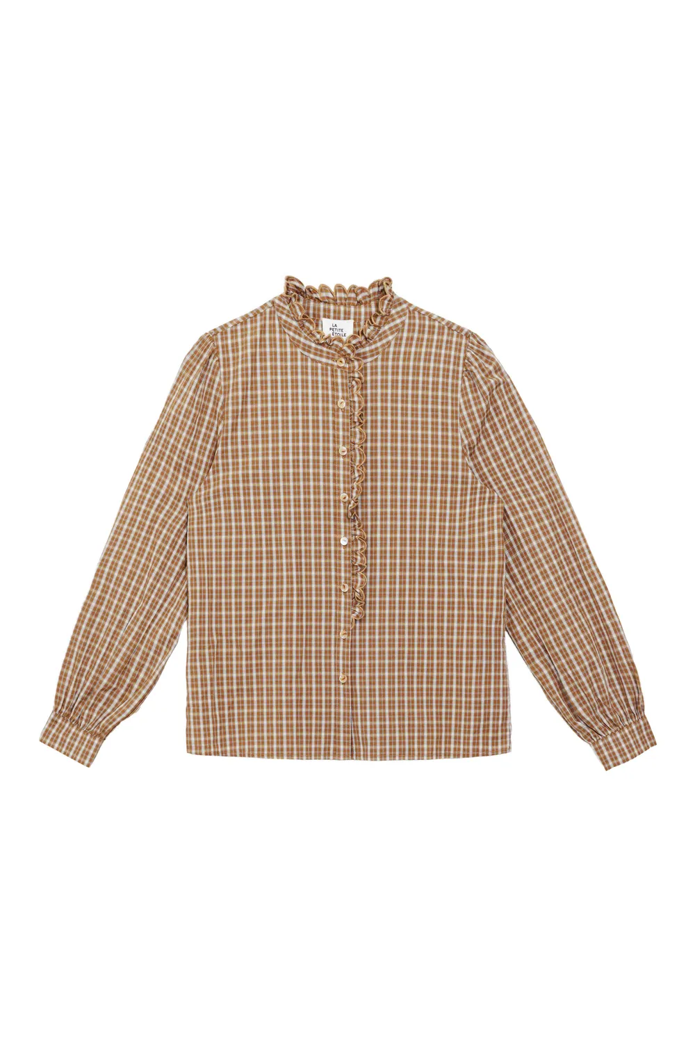 La Petite Etoile Bethanie blouse camel ruit volant