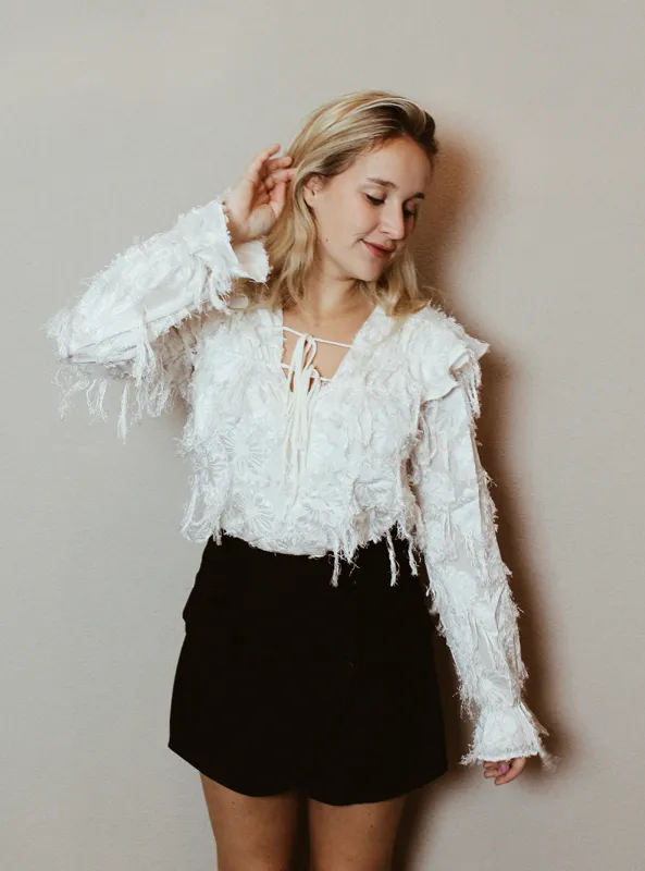 LOVEDRUNKY Wrap skort zwart wikkelrok