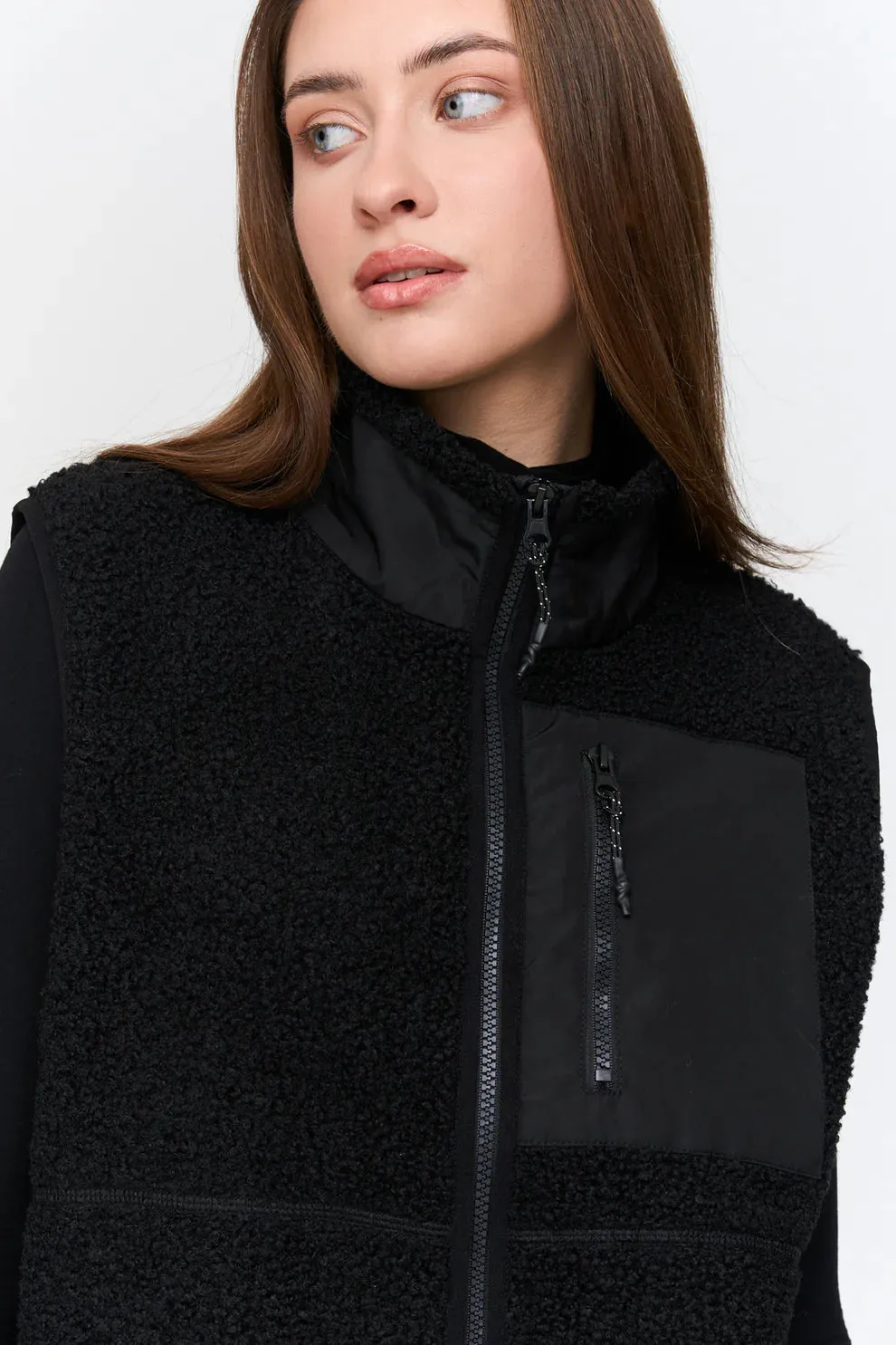 24 Colours 24C Teddy bodywarmer zwart fleece