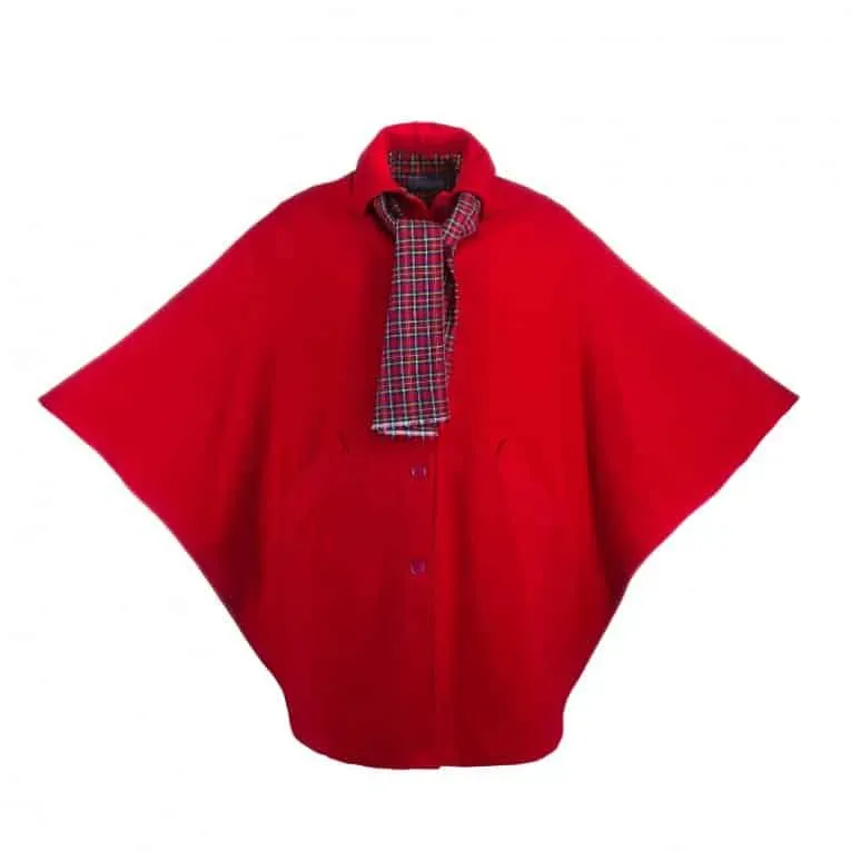 Seniorenkleding rolstoelcape rood cerise warm