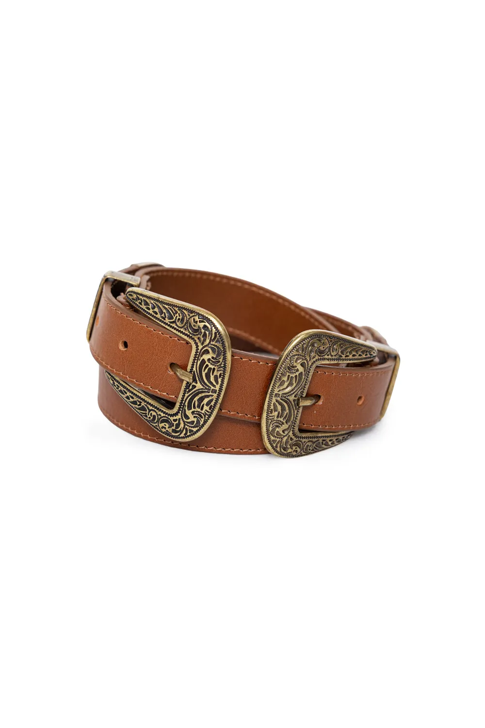 La Petite Etoile Assia leren riem camel suède