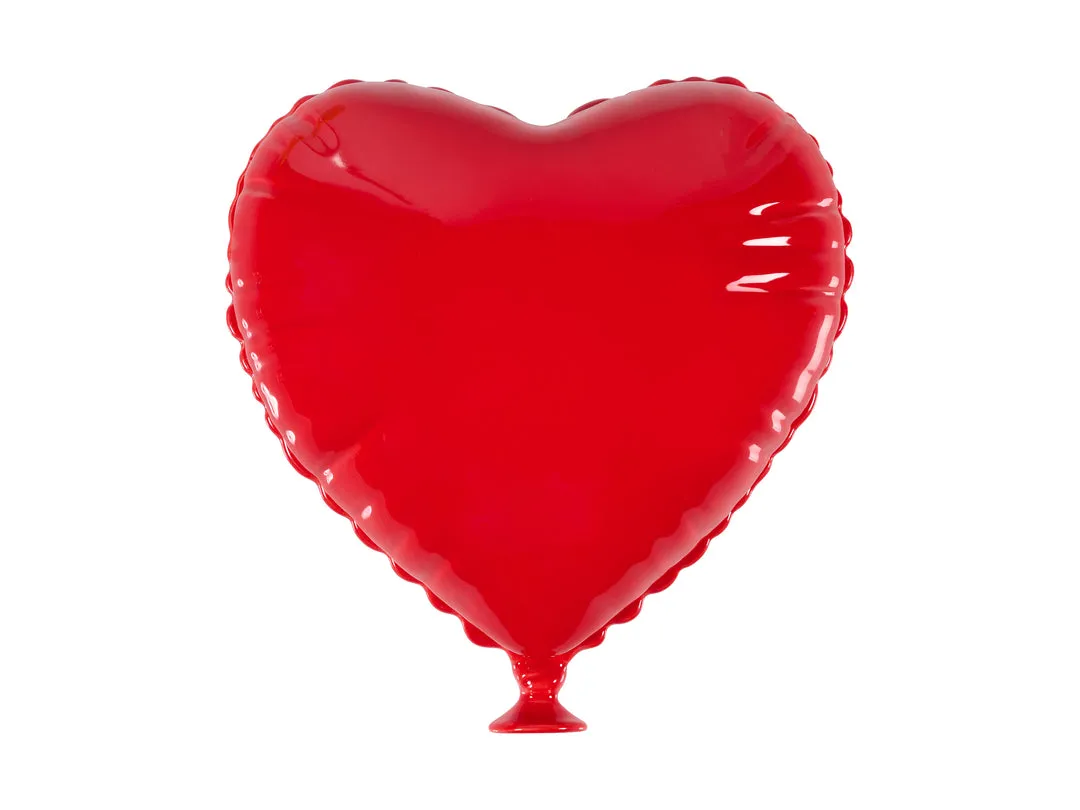 Amiek Hartballon sieradenschaaltje keramiek rood glanzend