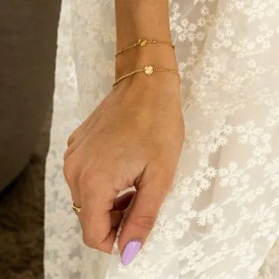 Amiek Flamed Clover Armbandje goud waterproof