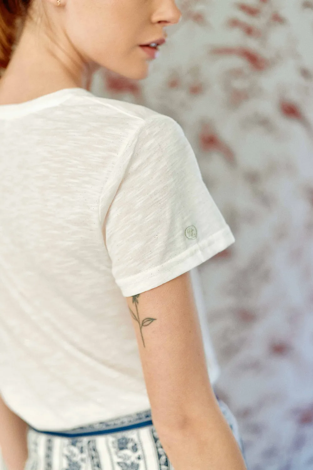 La Petite Etoile Elva T-shirt wit pailletten