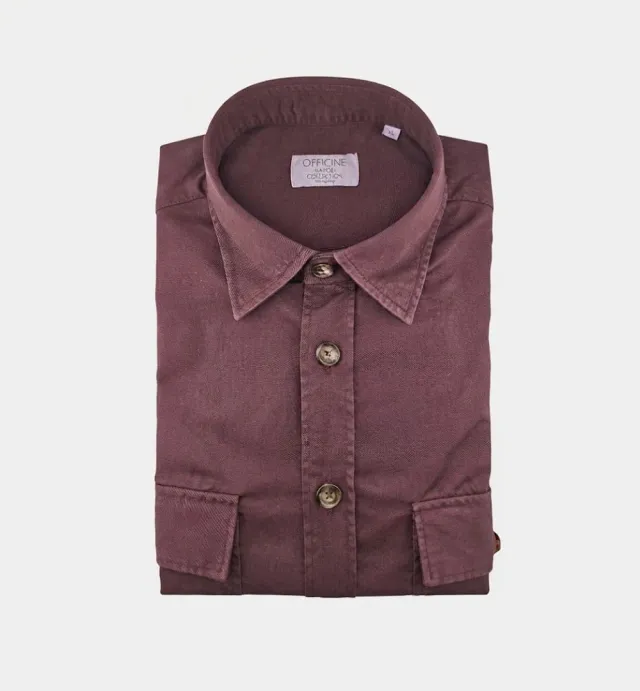 Officine Napoli Oder 1379 Over overhemd bordeaux