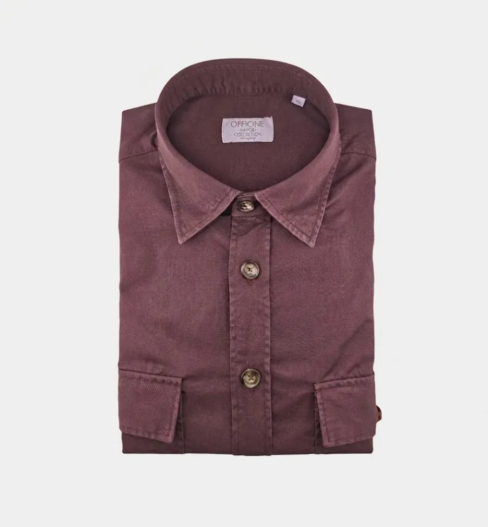 Officine Napoli Oder 1379 Over overhemd bordeaux