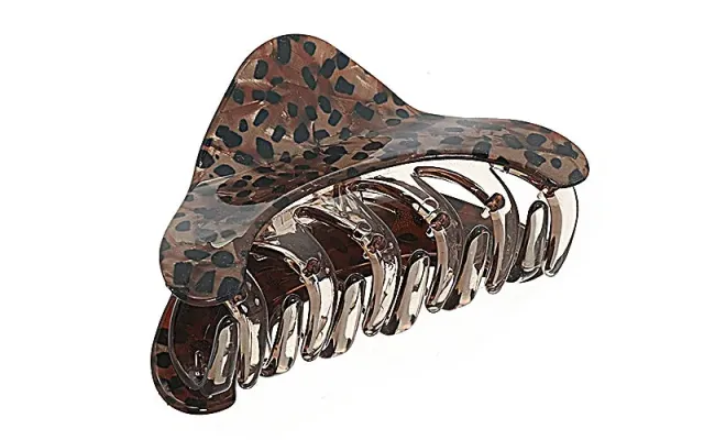 Amiek Beertje Panter haarklem khaki metaal 10 cm