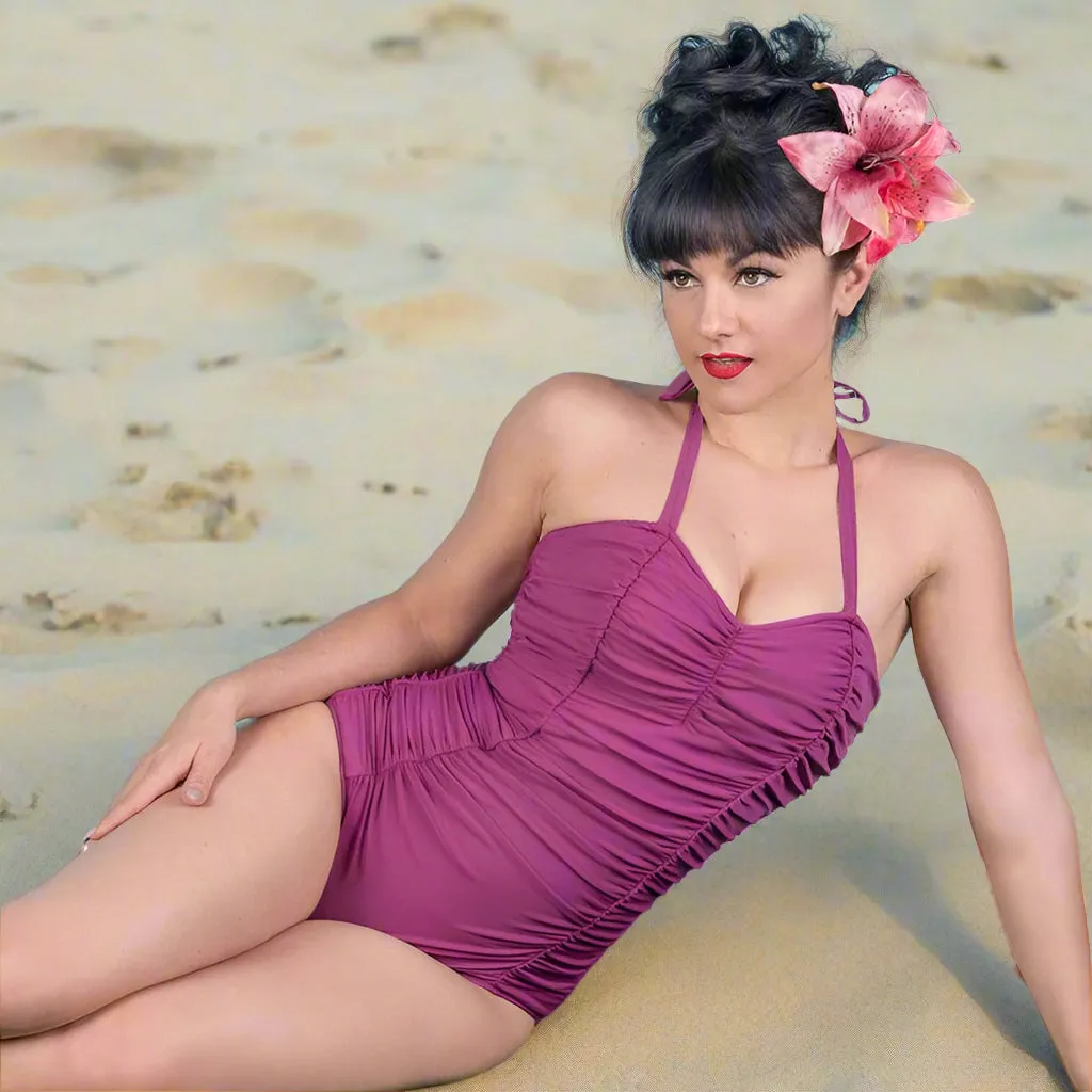 Tatyana Rosie Retro badpak one-piece wine rood