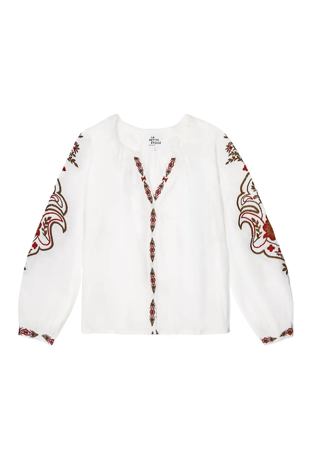 La Petite Etoile Barly blouse ecru geborduurd
