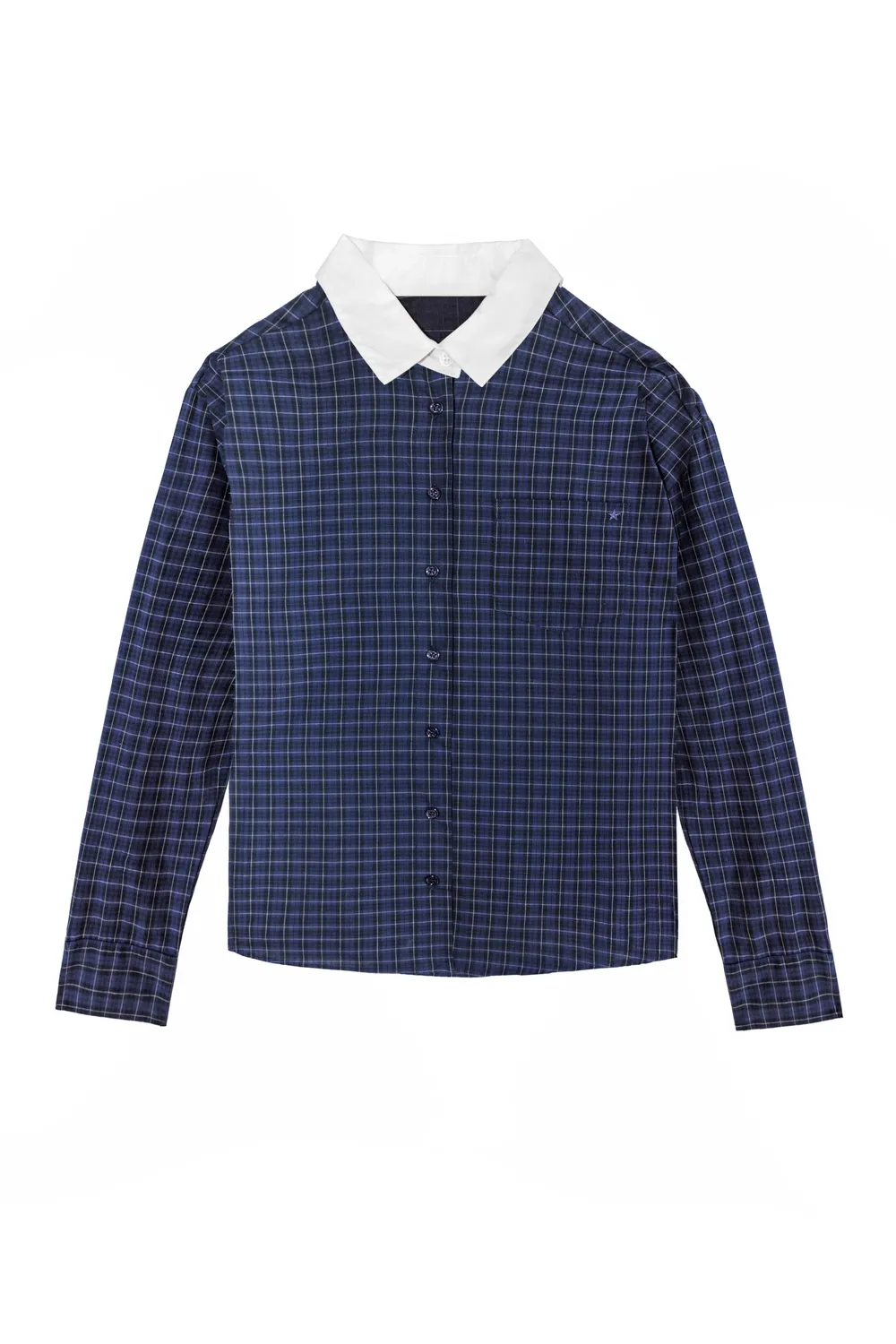 La Petite Etoile Chaniz blouse geruit marine