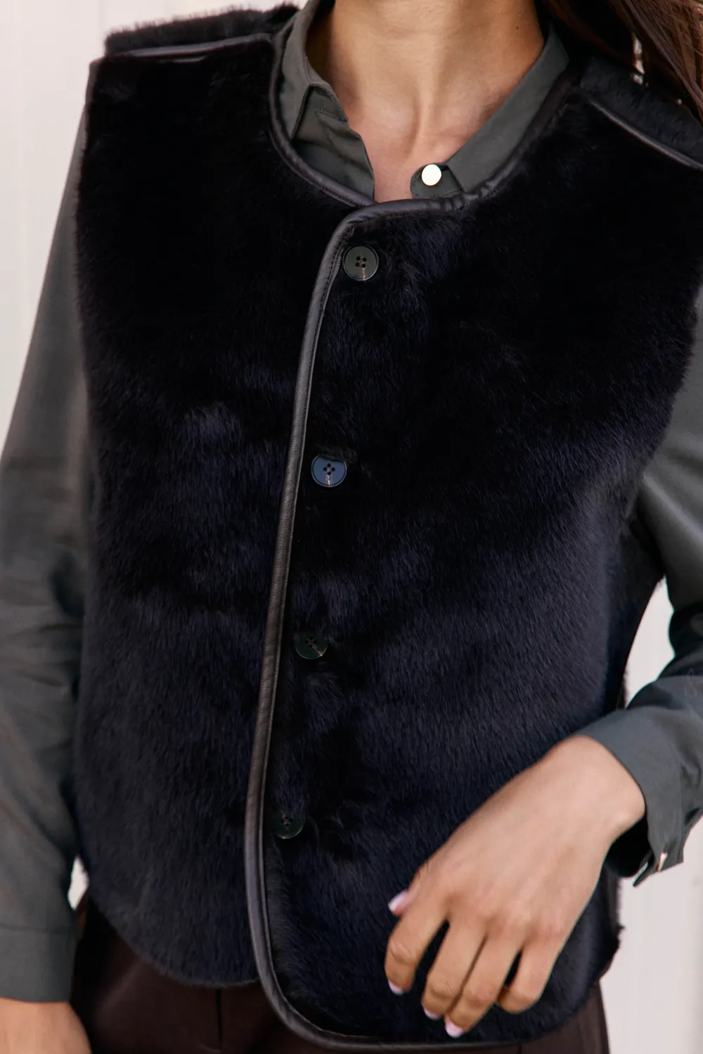 La Petite Etoile Vonia bodywarmer bruin omkeerbaar