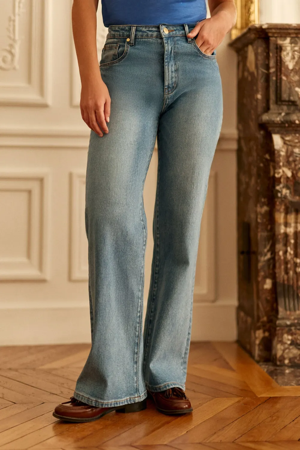 La Petite Etoile Zephyr rechte jeans 88-stone lichtblauw