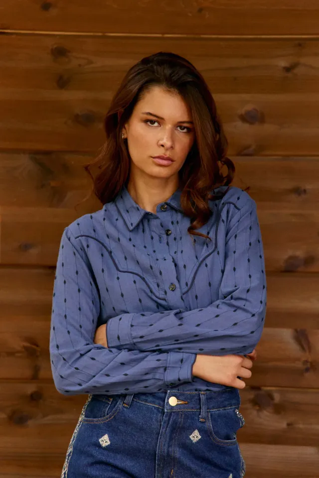 La Petite Etoile Carlian streep blouse marine polo