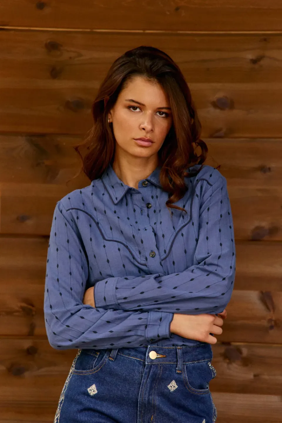 La Petite Etoile Carlian streep blouse marine polo