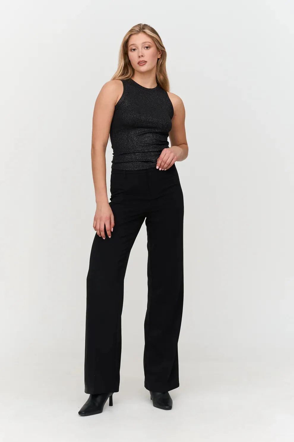 Amiek 24C Top Met Glitter top zwart viscose