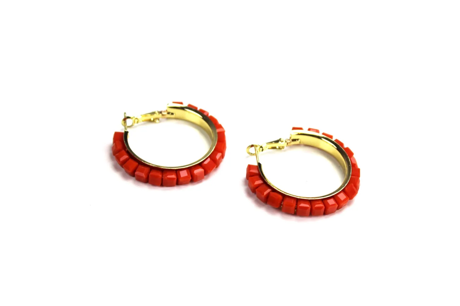 LOVEDRUNKY Rodeo Hoop oorbellen oranje 2,5 cm