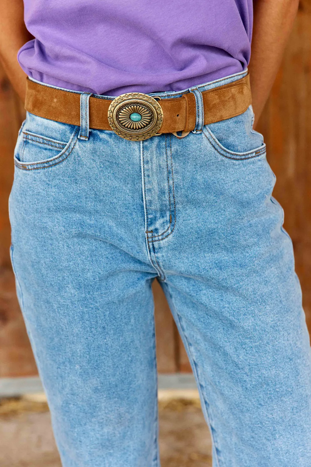 La Petite Etoile Pietra mom jeans stone blauw