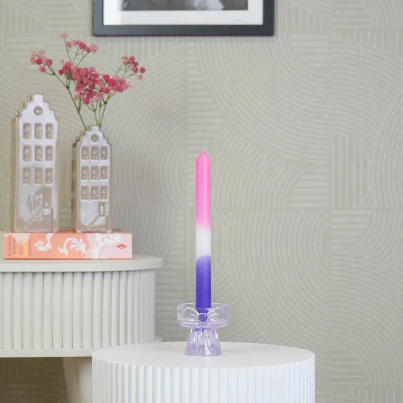 Amiek Strik Klein kandelaar lila glas