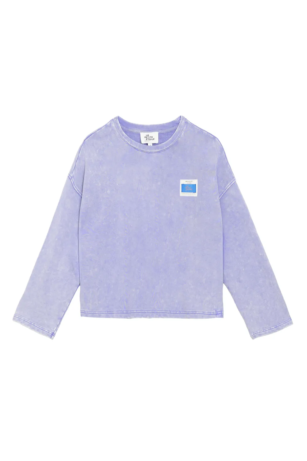 La Petite Etoile Trinkle boxy sweater parme zachte molleton