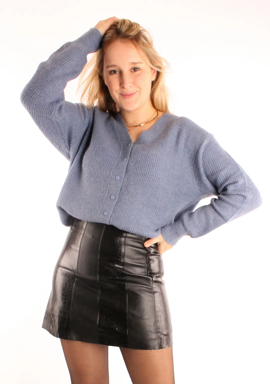 LOVEDRUNKY Leatherlook rok zwart stretch