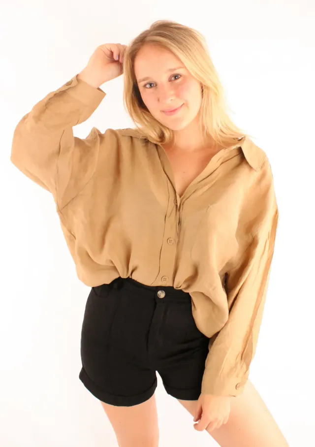 LOVEDRUNKY Blouse Oversized blouse camel one size