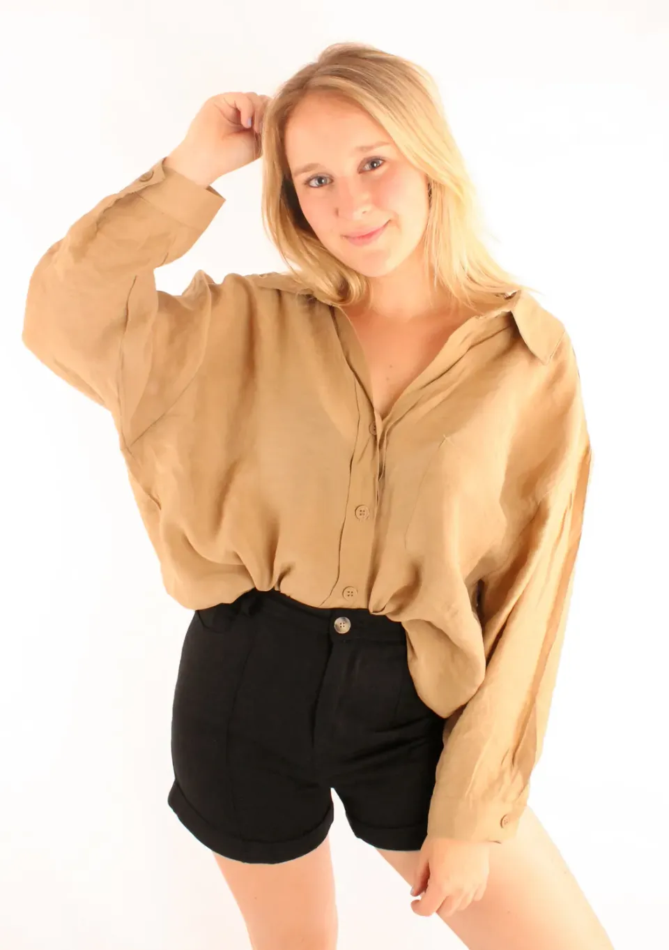 LOVEDRUNKY Blouse Oversized blouse camel one size