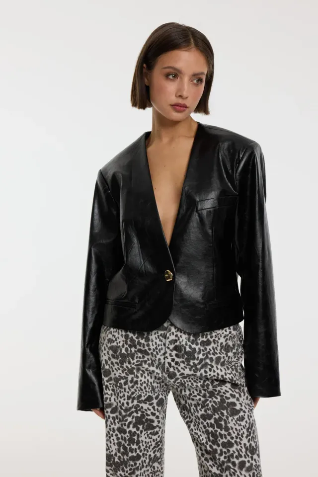 Amiek Refined MEA blazer zwart getailleerd